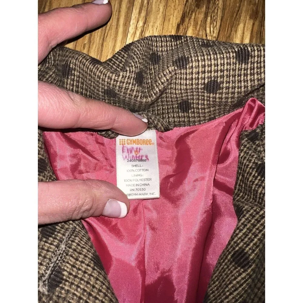 Gymboree Girls Jacket Coat Sz 6 Brown Polka Dot Vintage VTG‎
